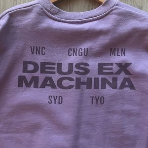 Dues ex machina crew neck lavender purple sweatshirt